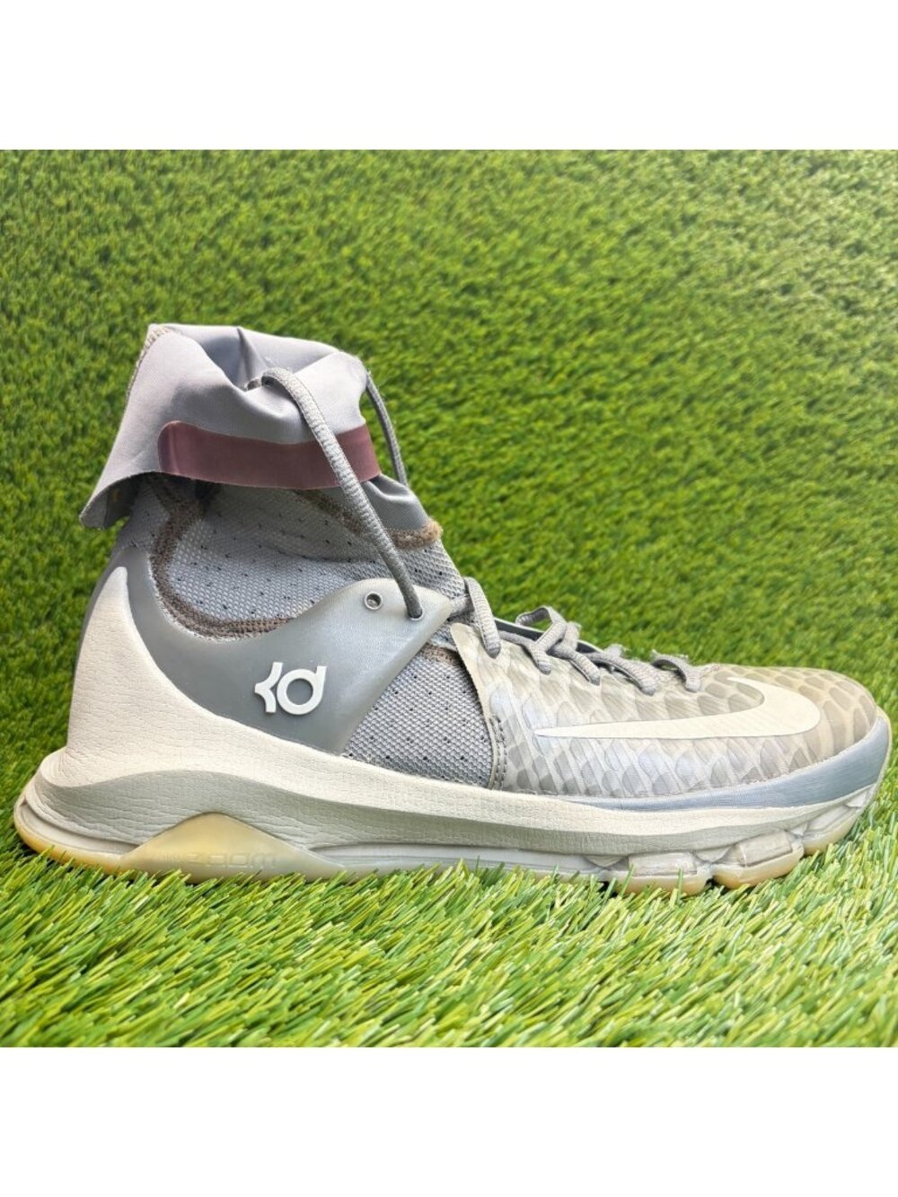 Nike KD 8 Elite Mens Size 10 Wolf Gray White Athletic Basketball Shoes Sneakers